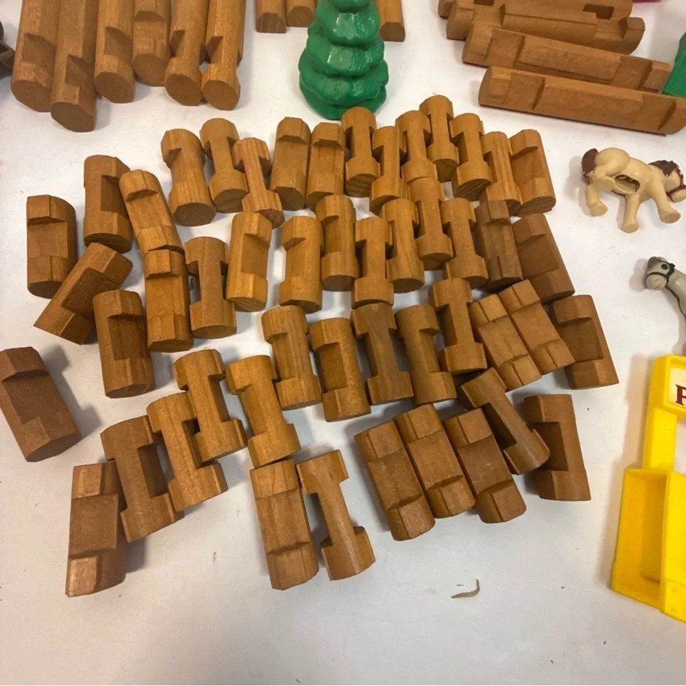 The Original Lincoln Logs Sawmill Express Railroad Trains Childrens BuildingToys